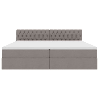 Opbergbed met matras met matras Taupe 200 x 200 cm Bewerkt hout