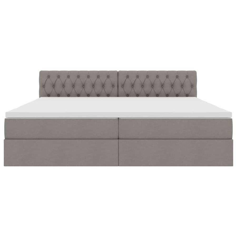 Opbergbed met matras met matras Taupe 200 x 200 cm Bewerkt hout