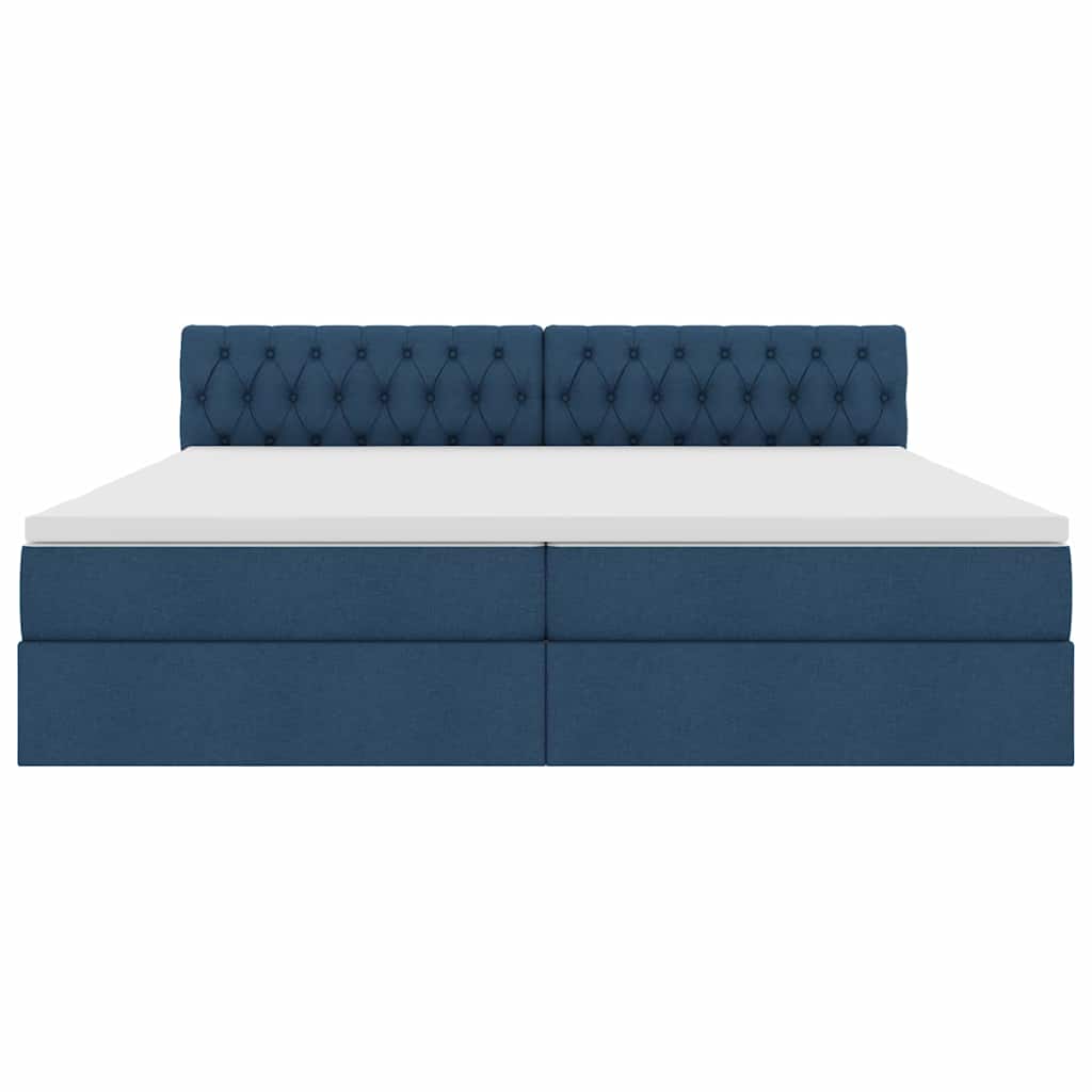 Opbergbed met matras met matras Blauw 200 x 200 cm Bewerkt hout