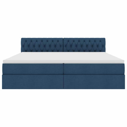 Opbergbed met matras met matras Blauw 200 x 200 cm Bewerkt hout