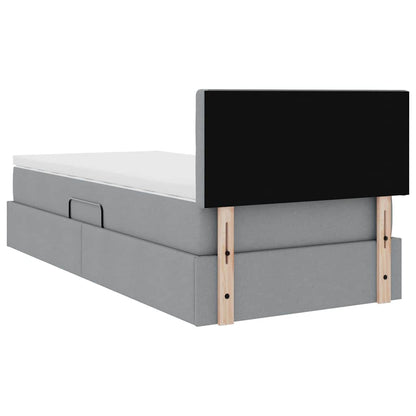 Opbergbed met matras Lichtgrijs 90 x 190 cm Bewerkt hout