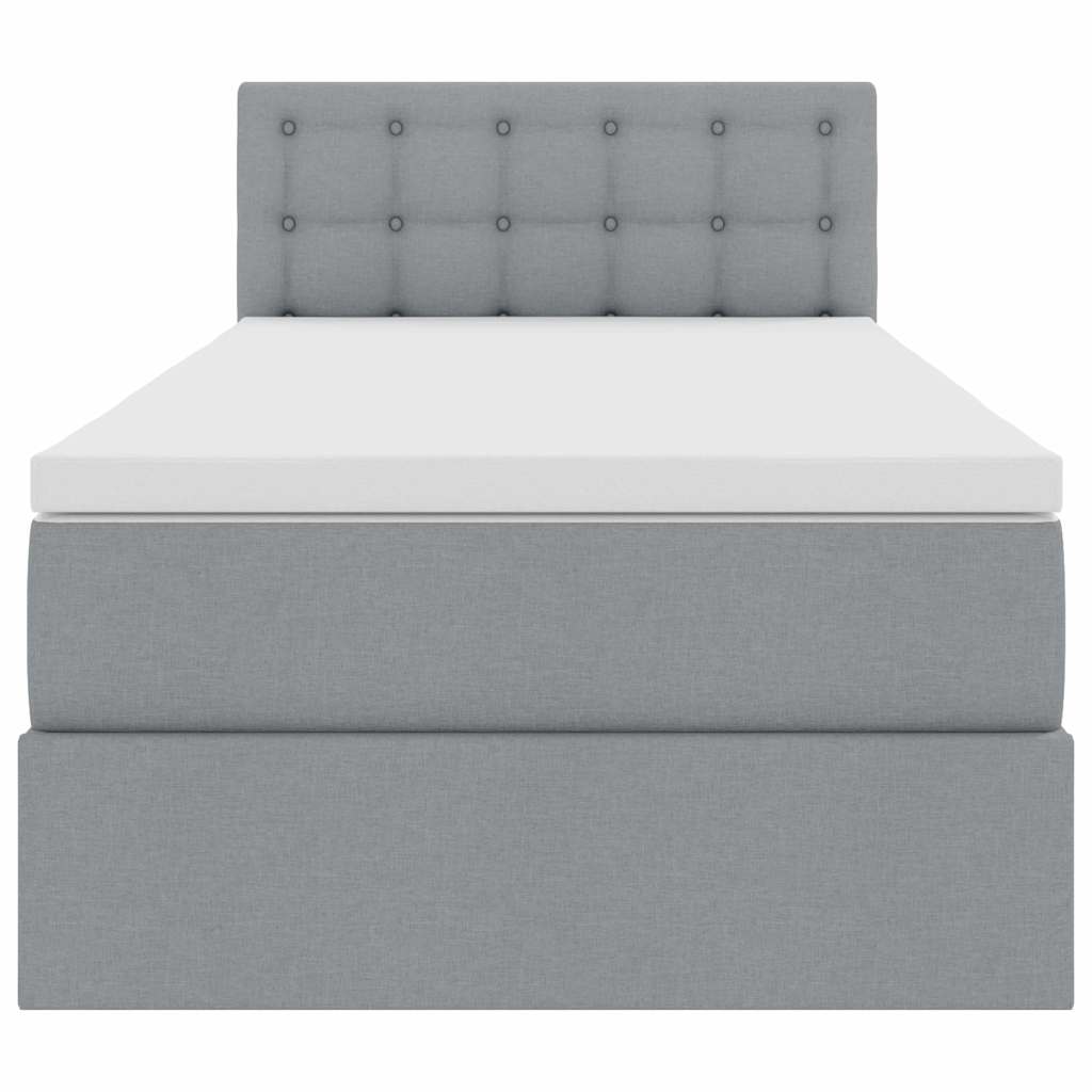 Opbergbed met matras Lichtgrijs 90 x 190 cm Bewerkt hout