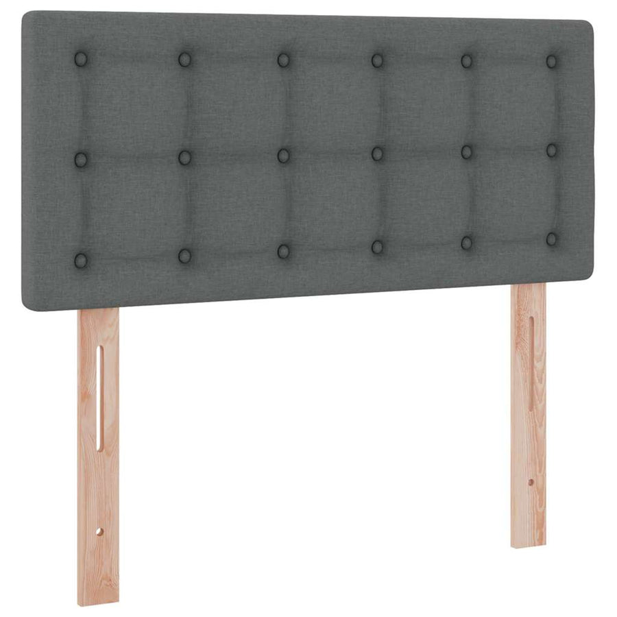 Opbergbed met matras Donkergrijs 90 x 190 cm Bewerkt hout