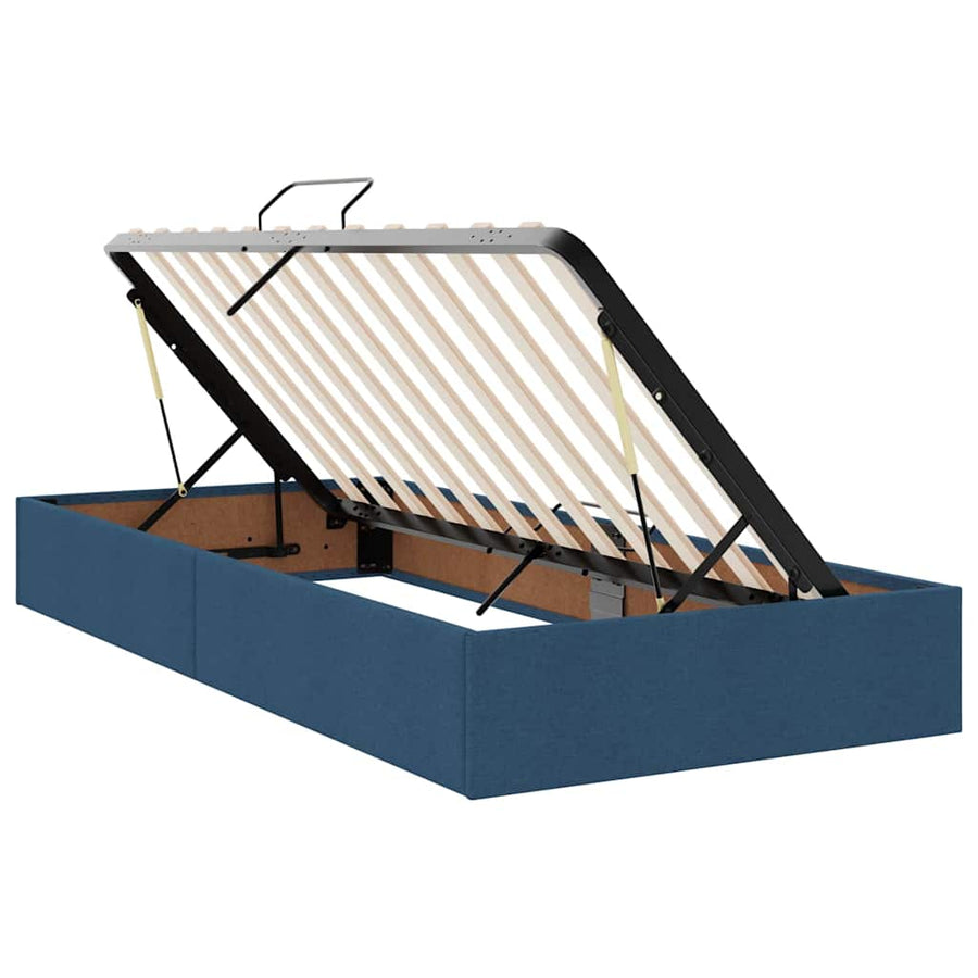 Opbergbed met matras met matras Blauw 90 x 190 cm Bewerkt hout
