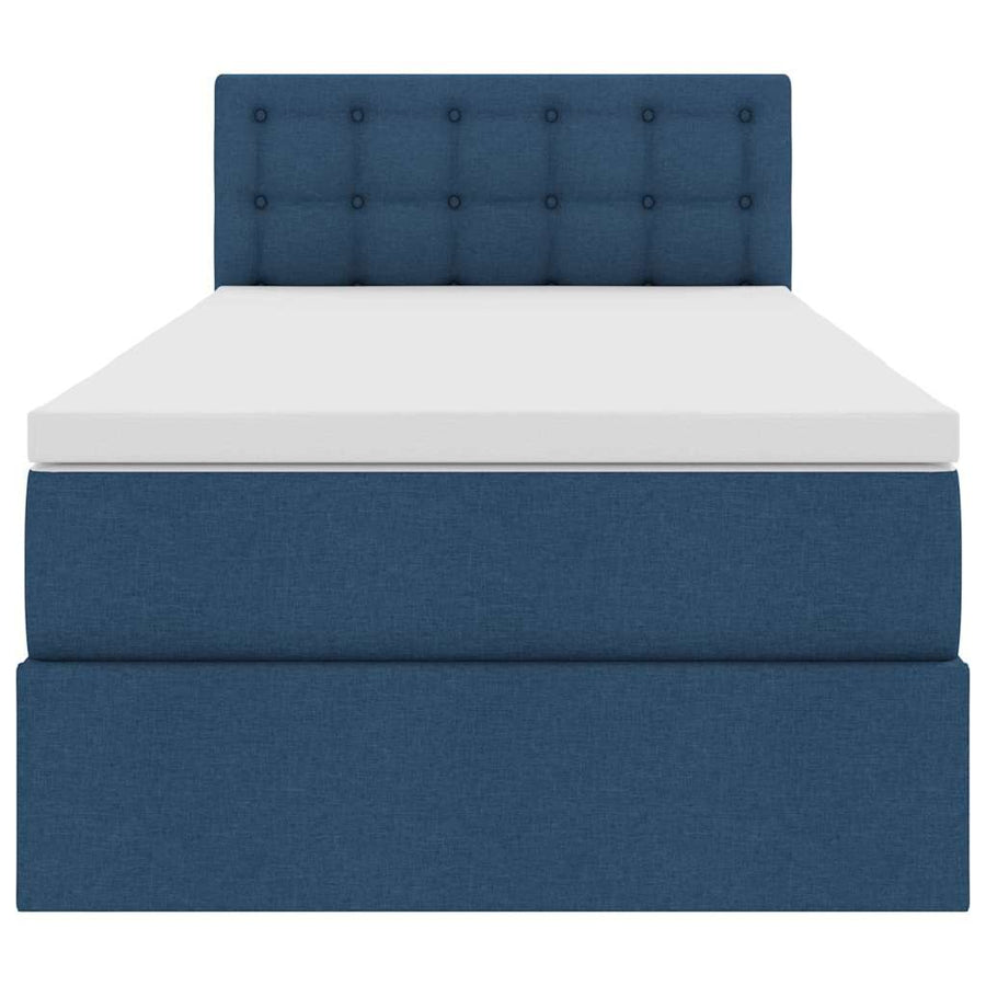 Opbergbed met matras met matras Blauw 90 x 190 cm Bewerkt hout