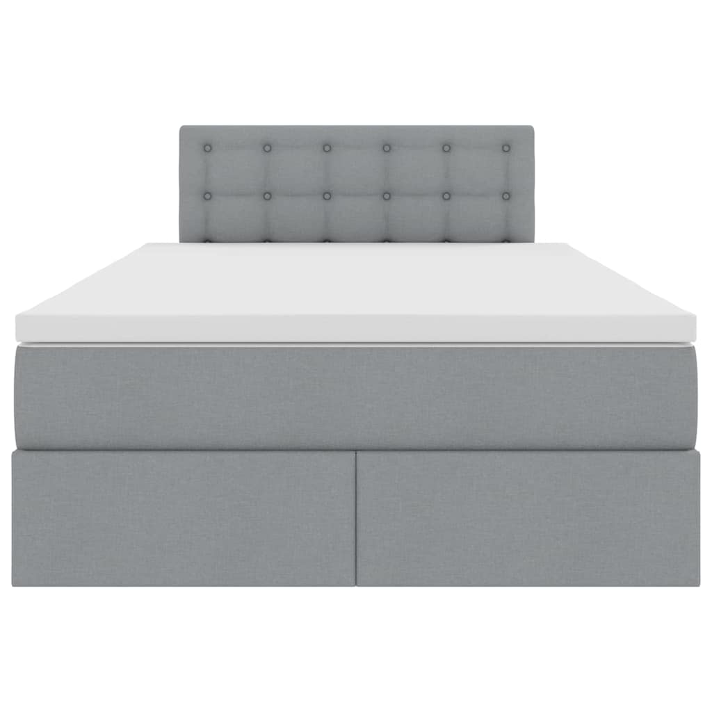 Opbergbed met matras Lichtgrijs 120 x 190 cm Bewerkt hout