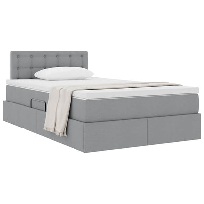 Opbergbed met matras Lichtgrijs 120 x 190 cm Bewerkt hout