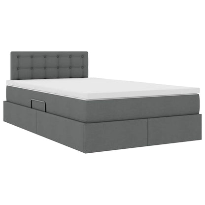 Opbergbed met matras Donkergrijs 120 x 190 cm Bewerkt hout