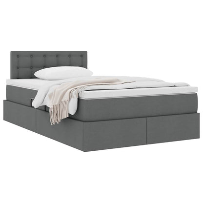 Opbergbed met matras Donkergrijs 120 x 190 cm Bewerkt hout