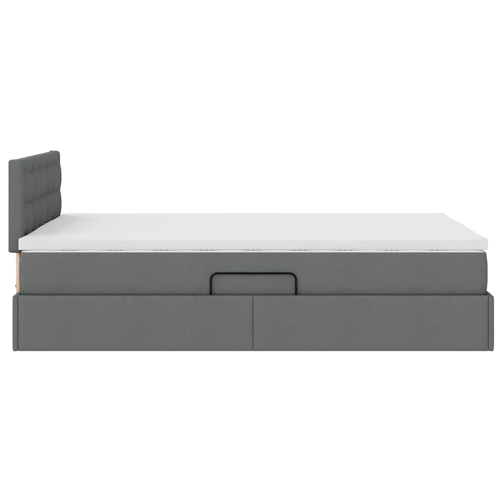 Opbergbed met matras Donkergrijs 120 x 190 cm Bewerkt hout
