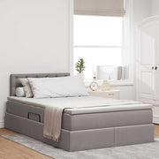 Opbergbed 120x190 cm taupe bewerkt hout