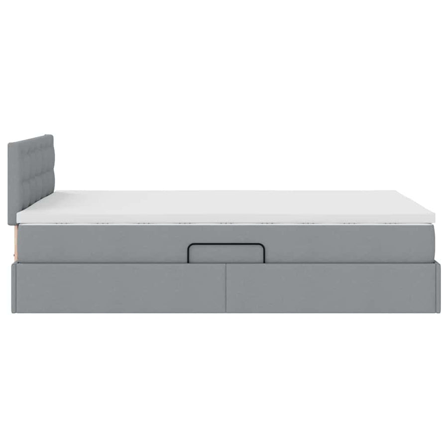Opbergbed met matras Lichtgrijs 120 x 200 cm Bewerkt hout