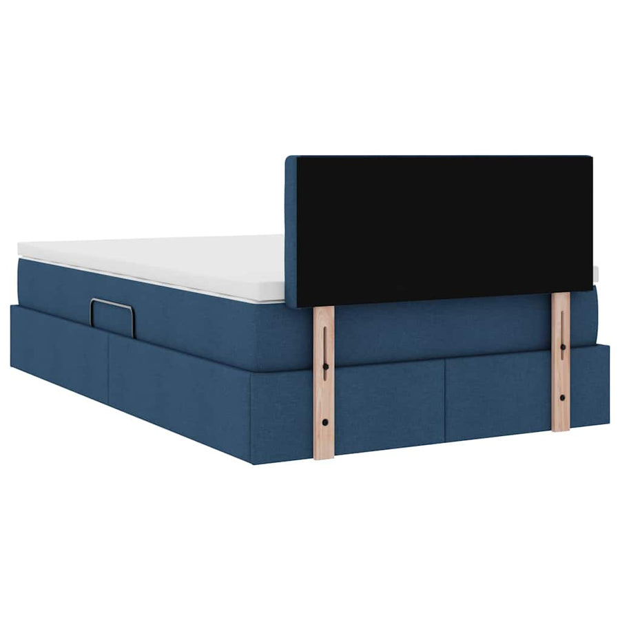 Opbergbed met matras met matras Blauw 120 x 200 cm Bewerkt hout