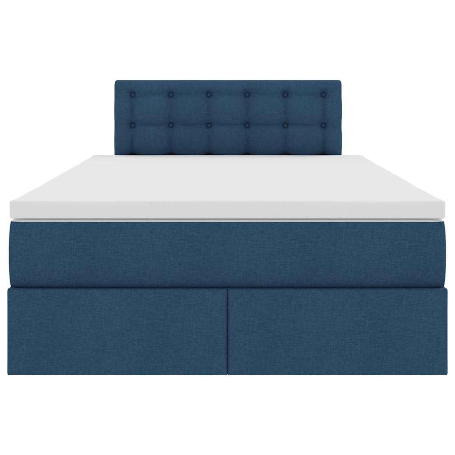 Opbergbed met matras met matras Blauw 120 x 200 cm Bewerkt hout