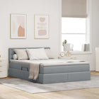 Opbergbed 140x200 cm lichtgrijs bewerkt hout