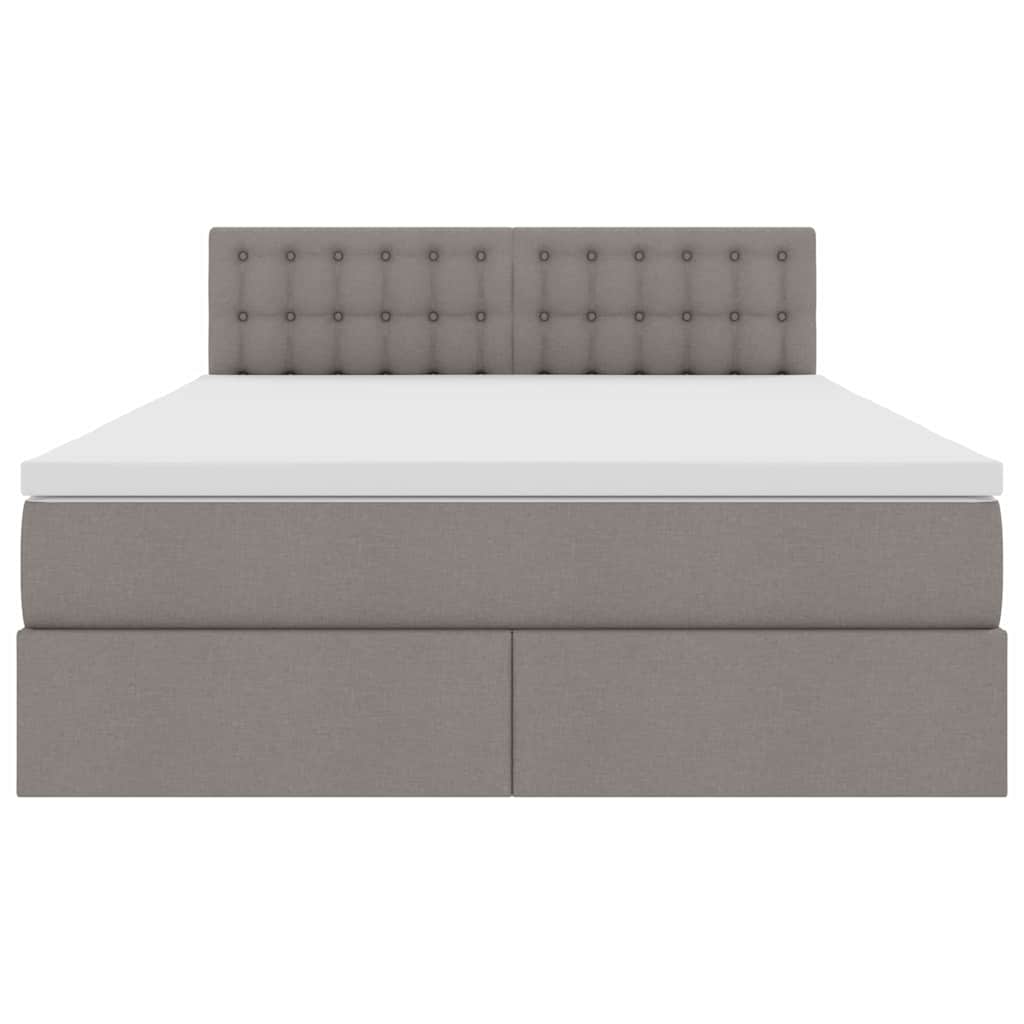 Opbergbed met matras met matras Taupe 140 x 200 cm Bewerkt hout