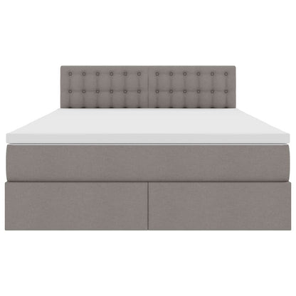 Opbergbed met matras met matras Taupe 140 x 200 cm Bewerkt hout