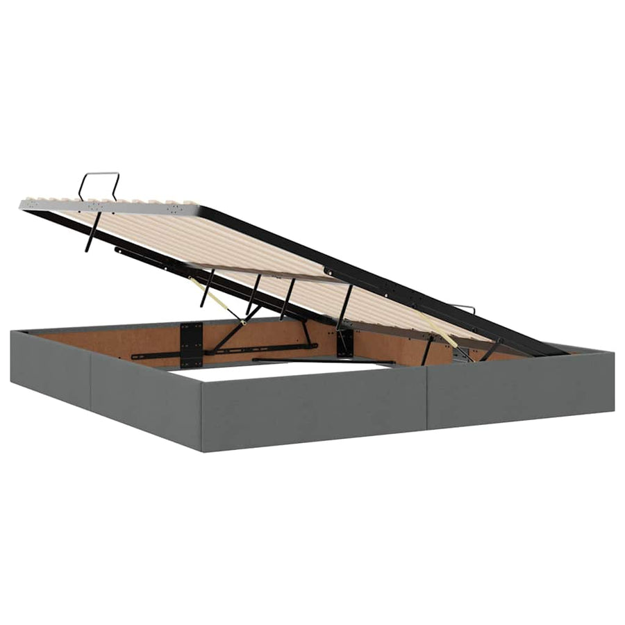 Opbergbed met matras Donkergrijs 160 x 200 cm Bewerkt hout