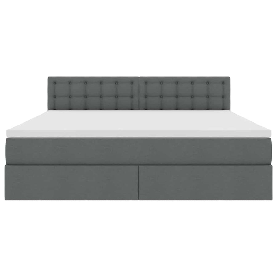 Opbergbed met matras Donkergrijs 160 x 200 cm Bewerkt hout