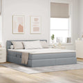 Opbergbed met matras Lichtgrijs 180 x 200 cm Bewerkt hout