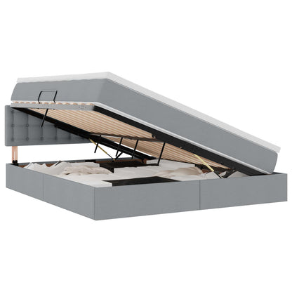 Opbergbed met matras Lichtgrijs 180 x 200 cm Bewerkt hout