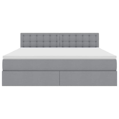 Opbergbed met matras Lichtgrijs 180 x 200 cm Bewerkt hout