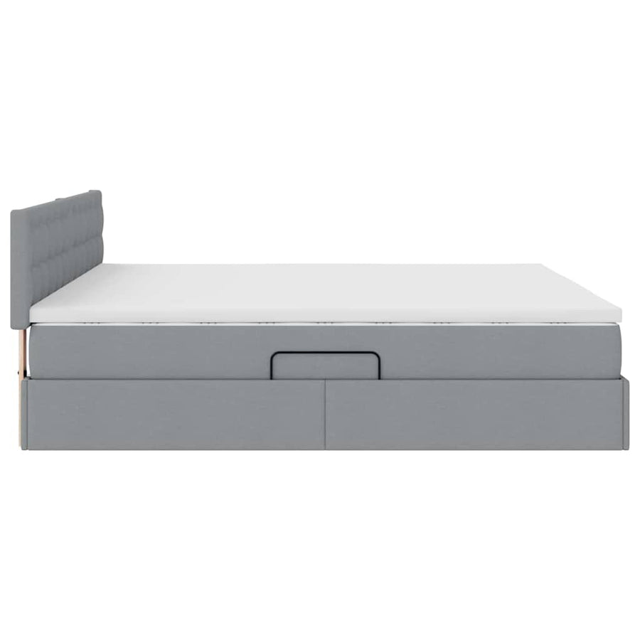 Opbergbed met matras Lichtgrijs 180 x 200 cm Bewerkt hout