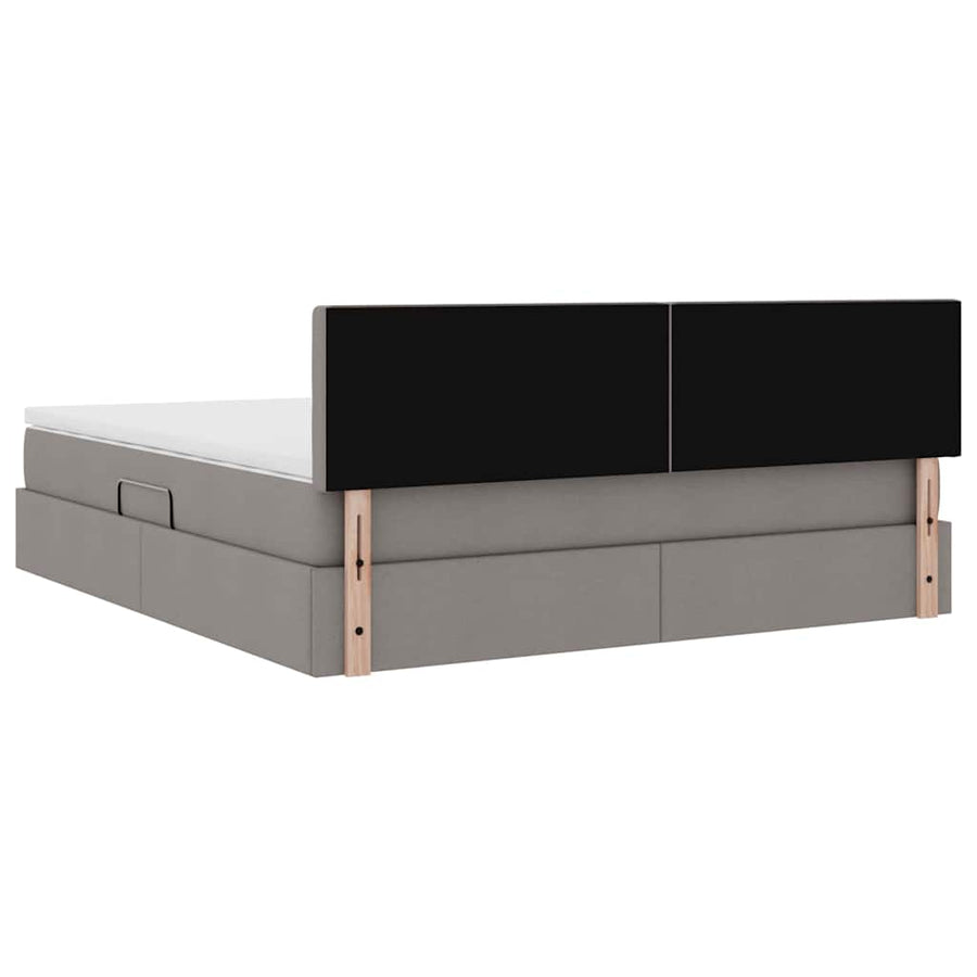 Opbergbed met matras met matras Taupe 180 x 200 cm Bewerkt hout