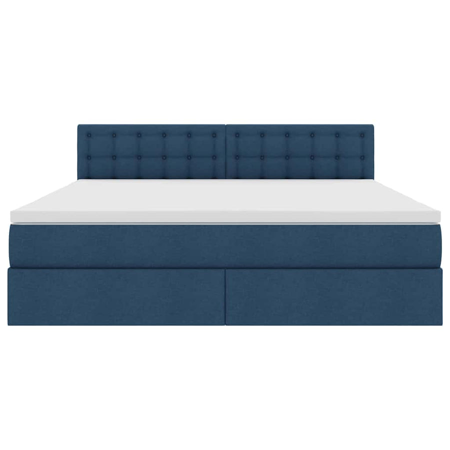 Opbergbed met matras met matras Blauw 180 x 200 cm Bewerkt hout