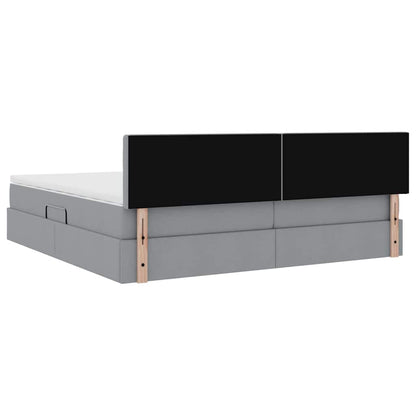 Opbergbed met matras Lichtgrijs 200 x 200 cm Bewerkt hout