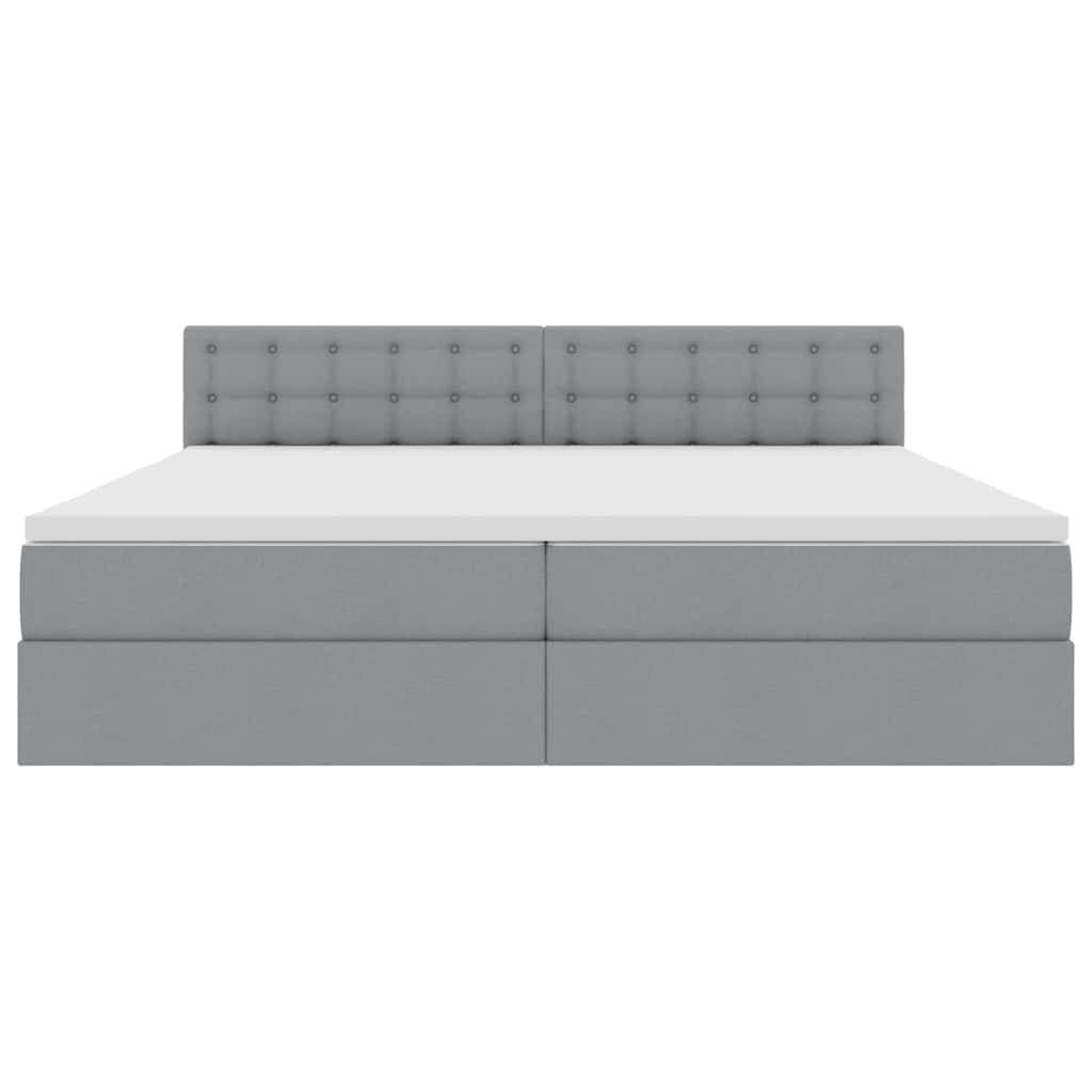 Opbergbed met matras Lichtgrijs 200 x 200 cm Bewerkt hout