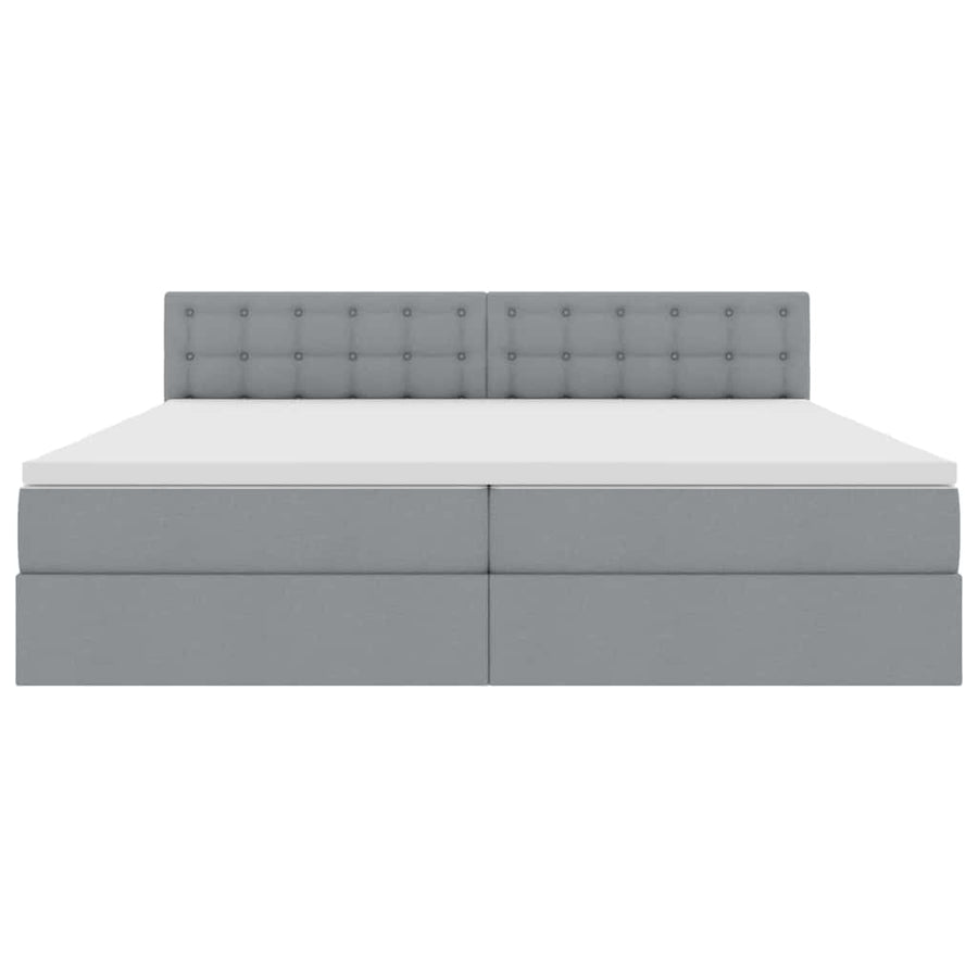 Opbergbed met matras Lichtgrijs 200 x 200 cm Bewerkt hout