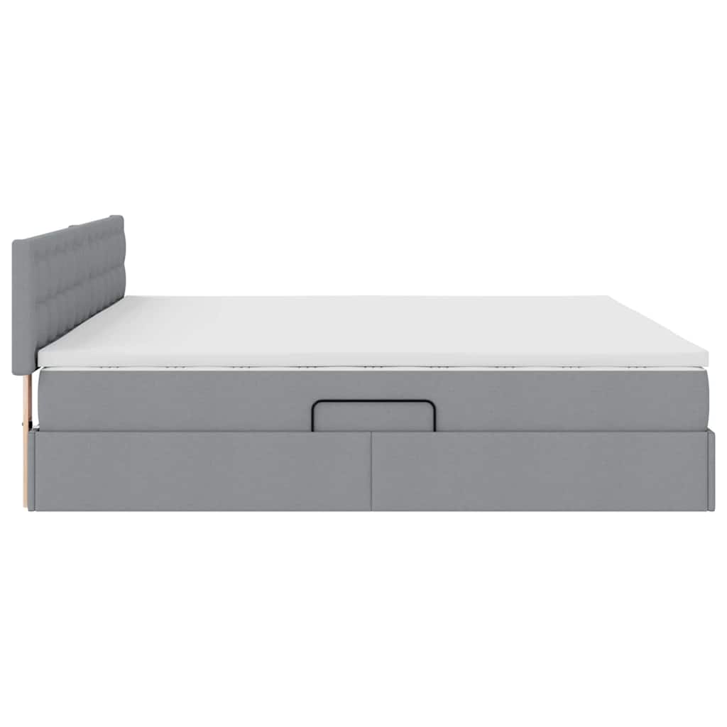 Opbergbed met matras Lichtgrijs 200 x 200 cm Bewerkt hout