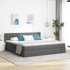 Opbergbed 200x200 cm donkergrijs bewerkt hout