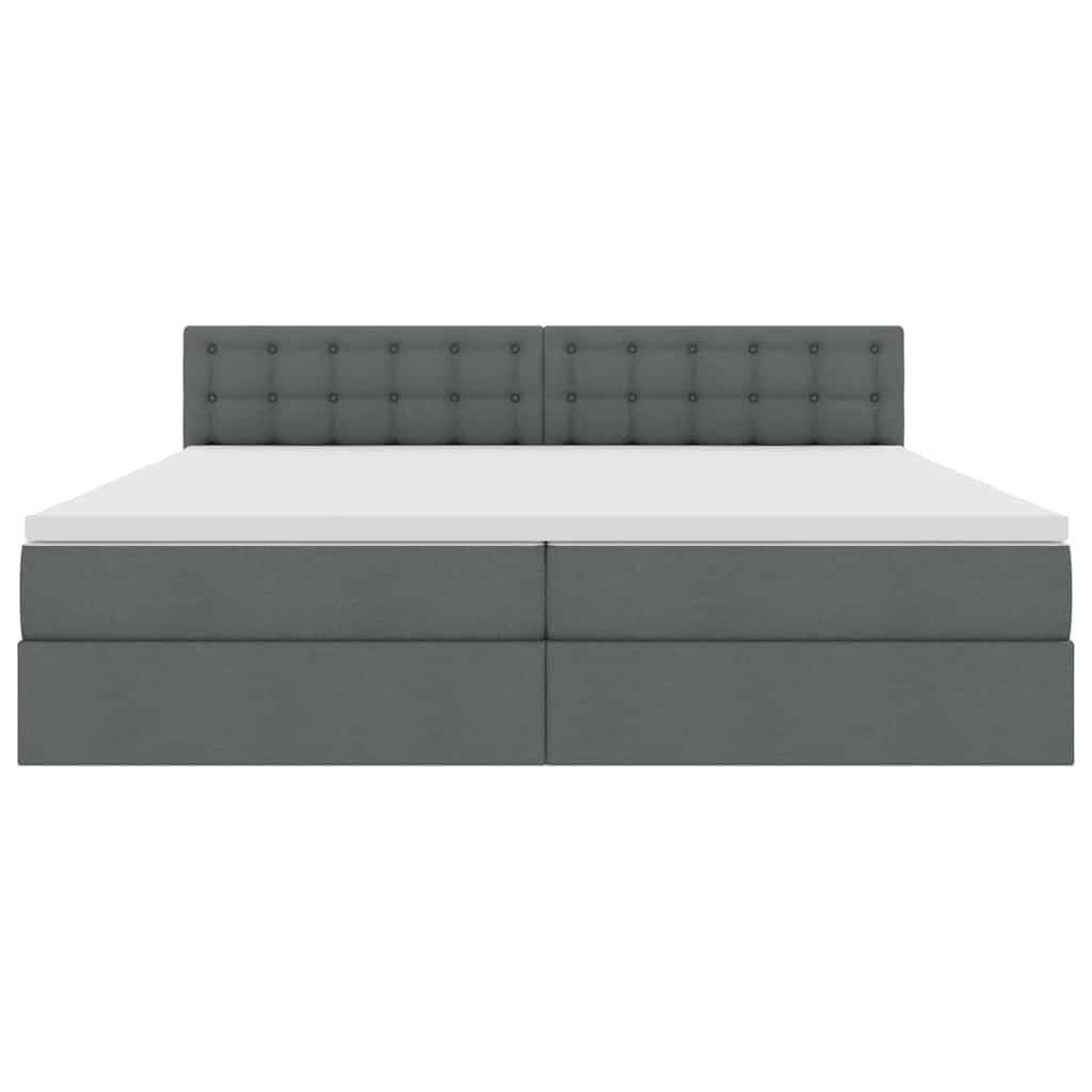 Opbergbed met matras Donkergrijs 200 x 200 cm Bewerkt hout