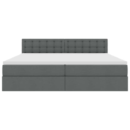 Opbergbed met matras Donkergrijs 200 x 200 cm Bewerkt hout