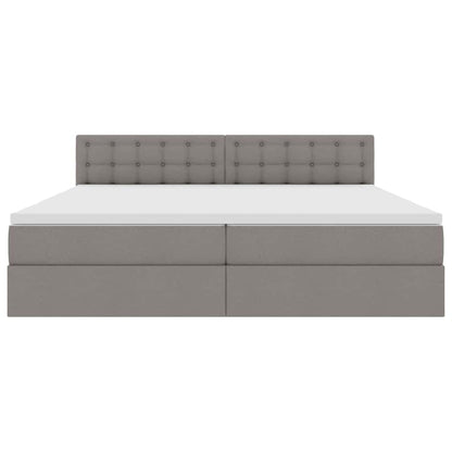 Opbergbed met matras met matras Taupe 200 x 200 cm Bewerkt hout
