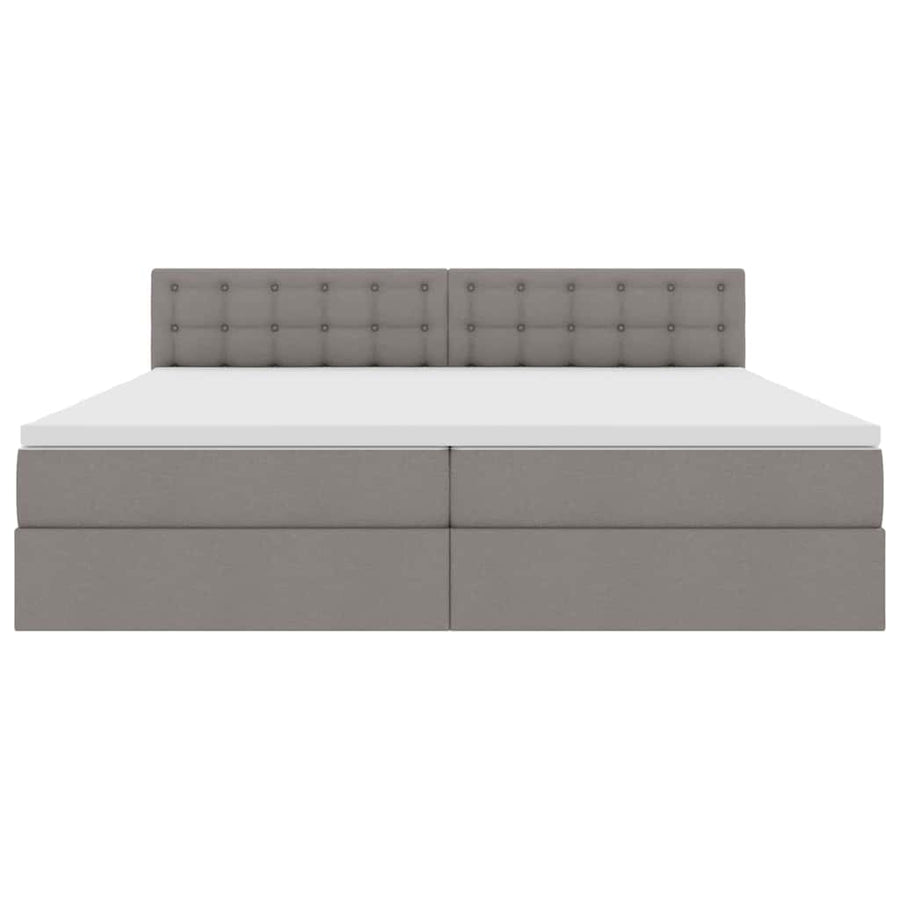 Opbergbed met matras met matras Taupe 200 x 200 cm Bewerkt hout
