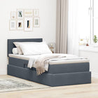 Storage Bed with Mattress Dark Grey 90 x 190 cm Velvet