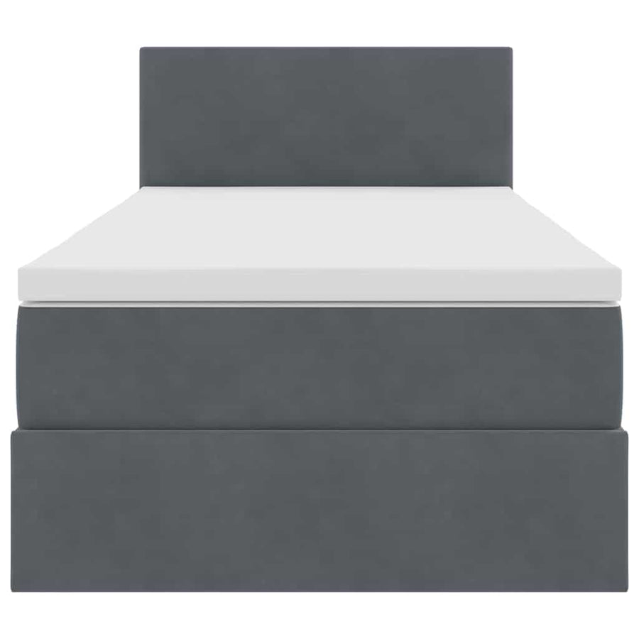 Opslag bed met matras Donkergrijs 90 x 190 cm Fluweel