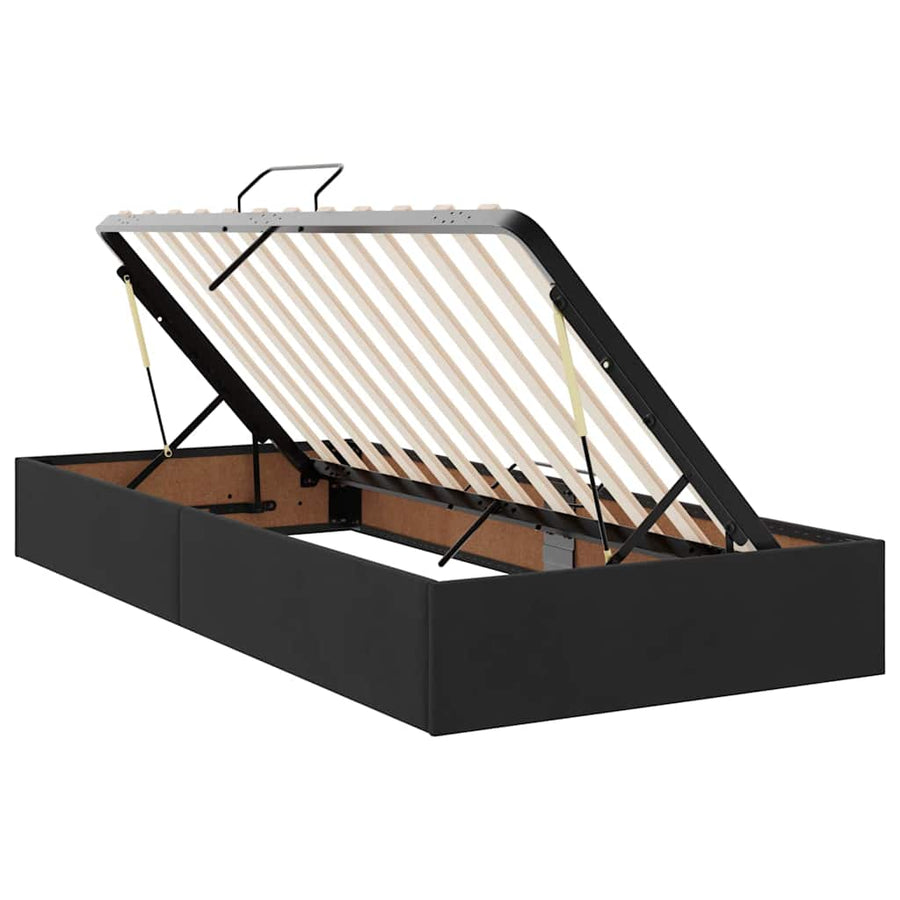 Opslag bed met matras met hoofdeinde Zwart 90 x 190 cm Fluweel