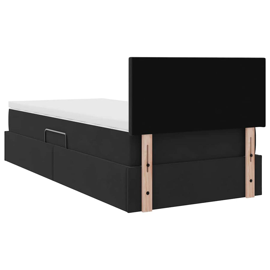 Opslag bed met matras met hoofdeinde Zwart 90 x 190 cm Fluweel