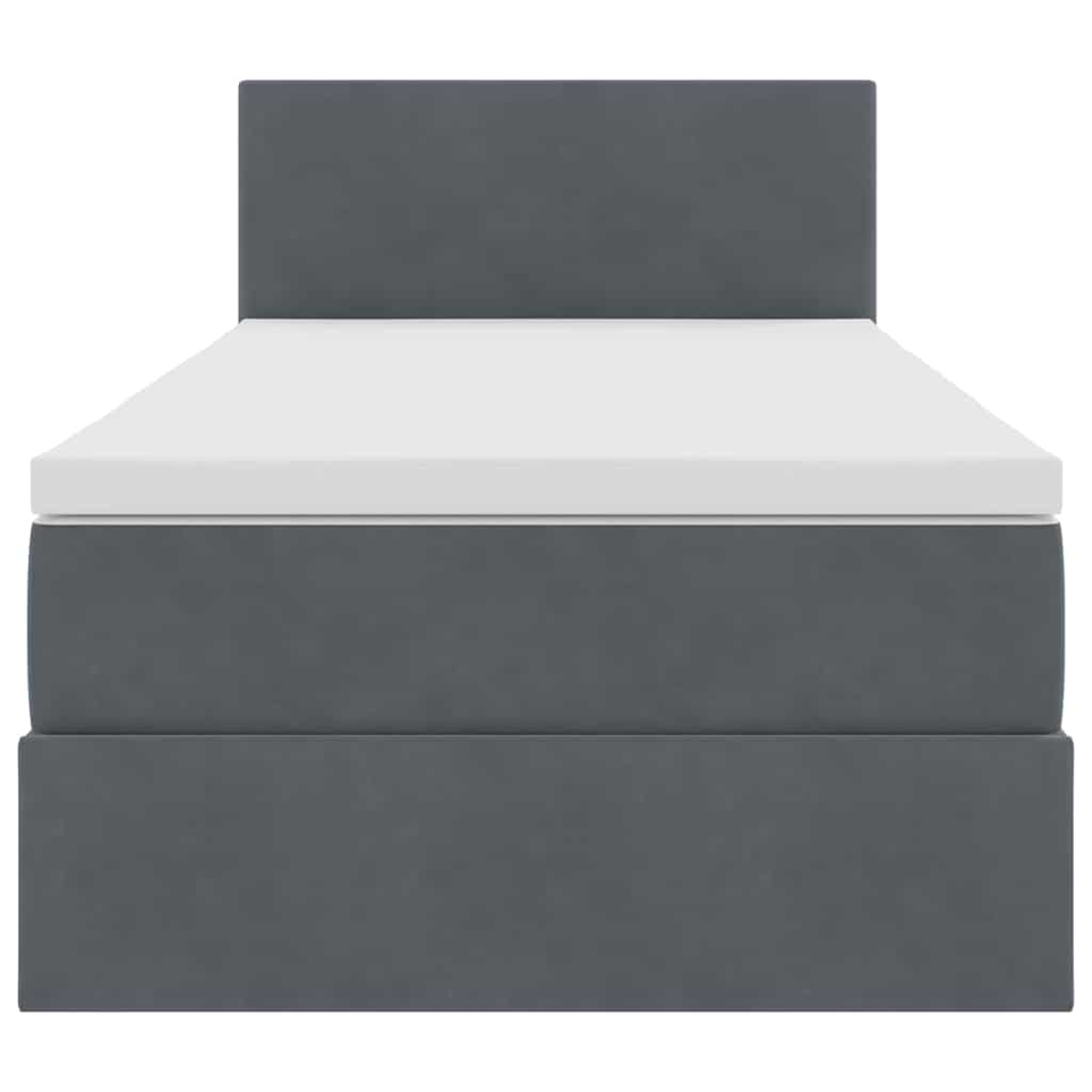 Opslag bed met matras Donkergrijs 90 x 200 cm Fluweel