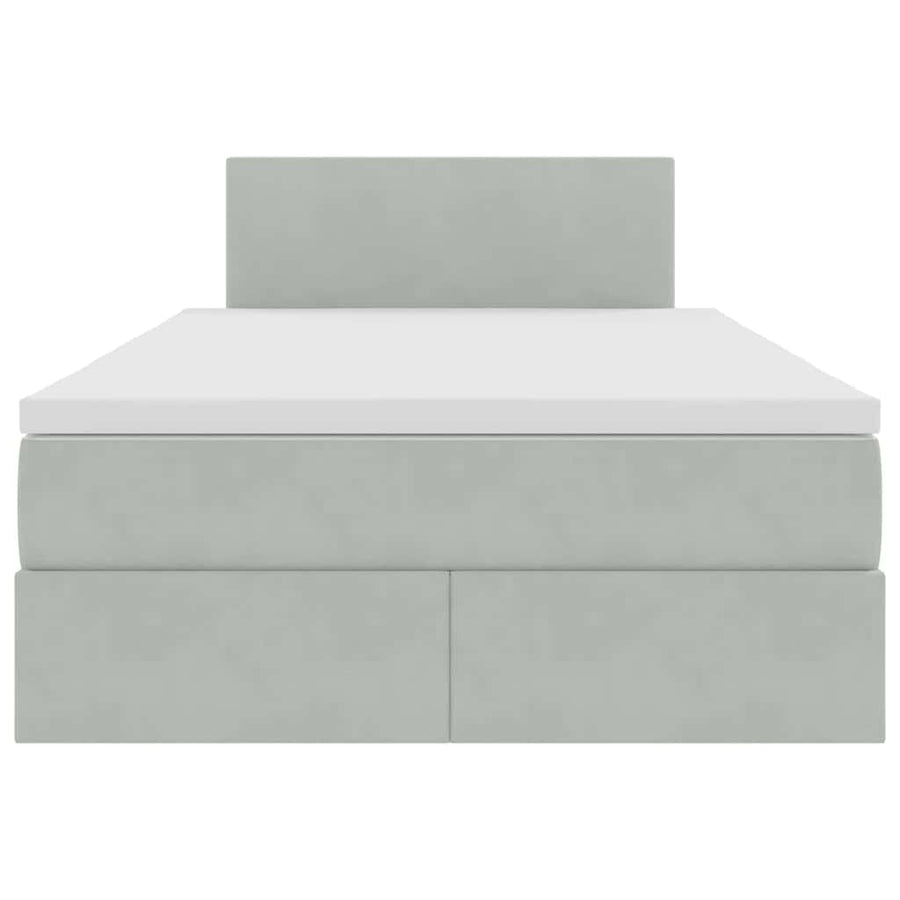Opslag bed met matras Lichtgrijs 120 x 200 cm Fluweel