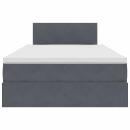 Opslag bed met matras Donkergrijs 120 x 200 cm Fluweel