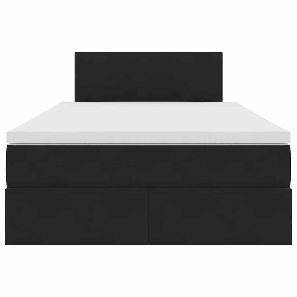 Opslag bed met matras met hoofdeinde Zwart 120 x 200 cm Fluweel