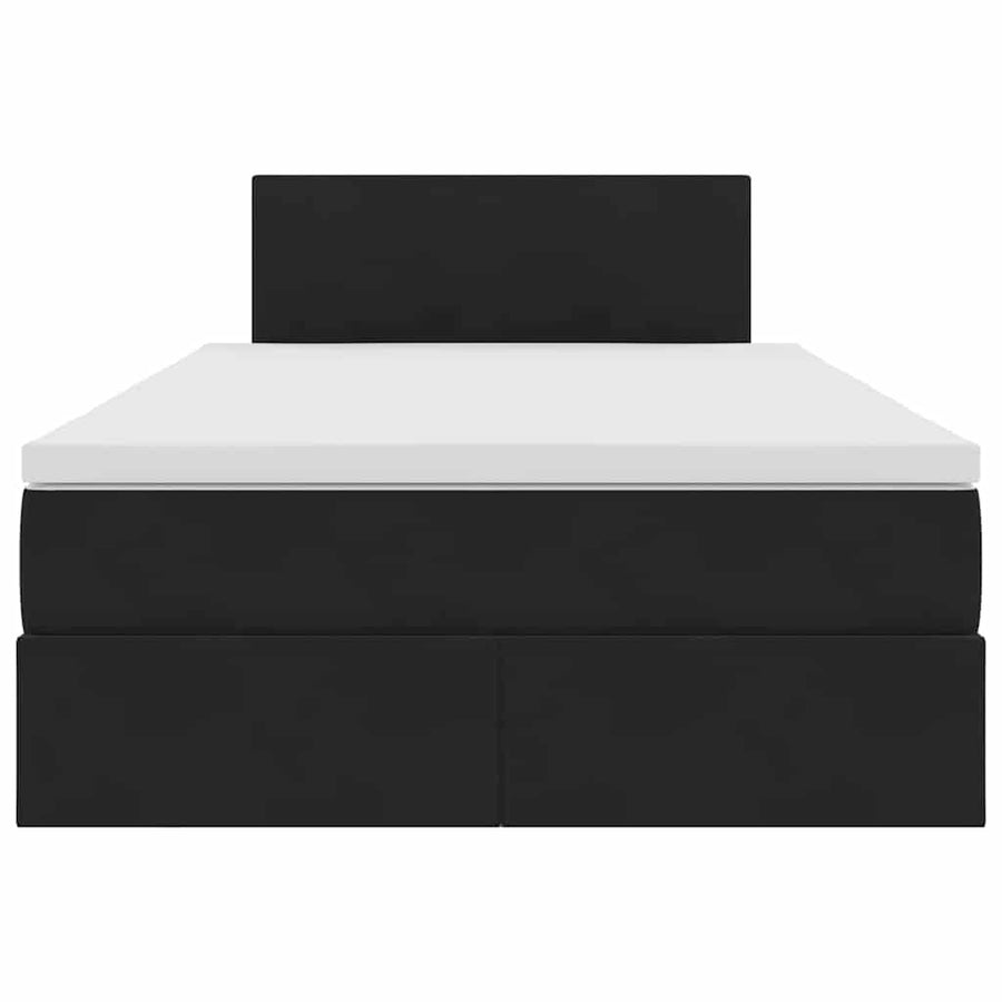 Opslag bed met matras met hoofdeinde Zwart 120 x 200 cm Fluweel