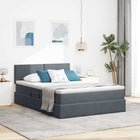 Storage Bed with Mattress Dark Grey 140 x 200 cm Velvet