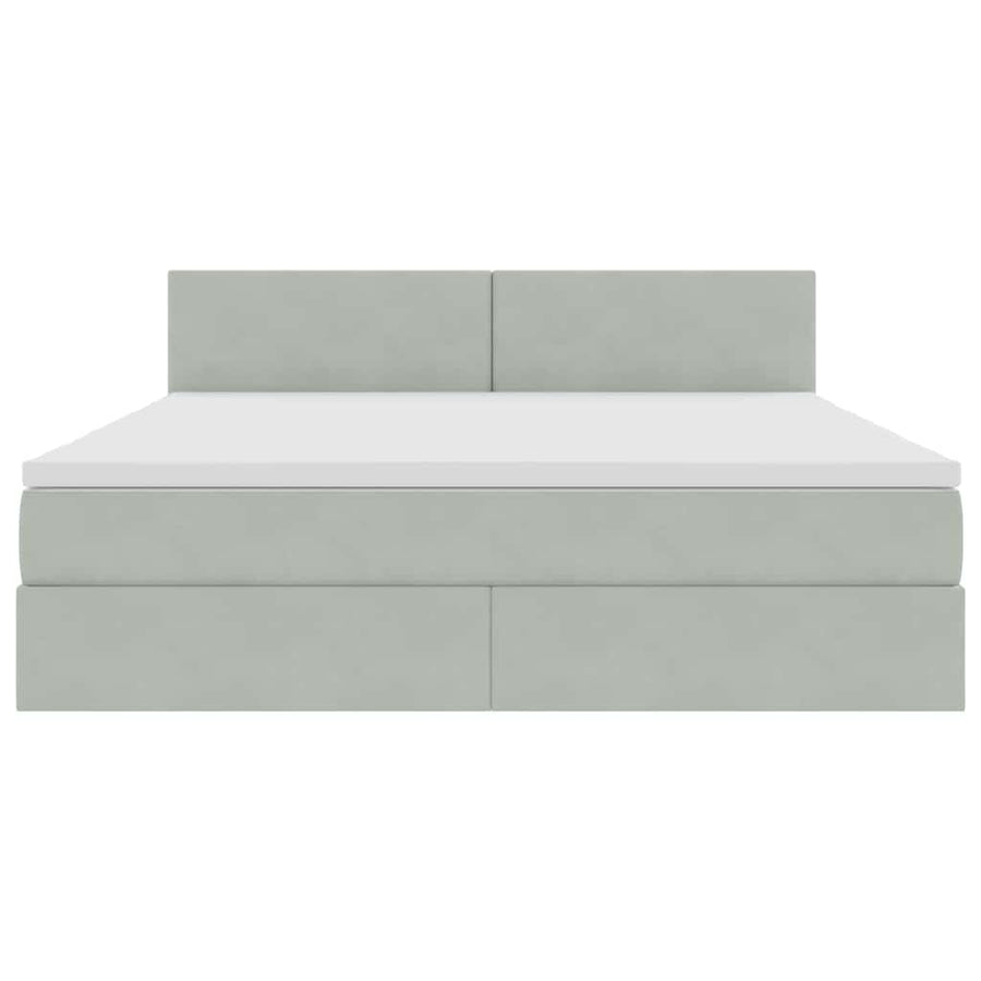 Opslag bed met matras Lichtgrijs 160 x 200 cm Fluweel