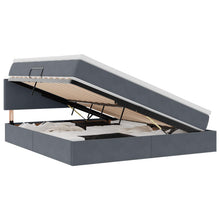 Opslag bed met matras Donkergrijs 160 x 200 cm Fluweel